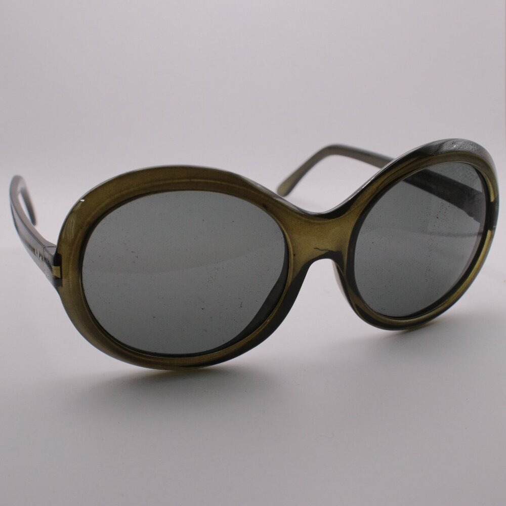 Adidas Avignon ah35 Oversized Round Sunglasses, Green Crystal Acetate, Retro